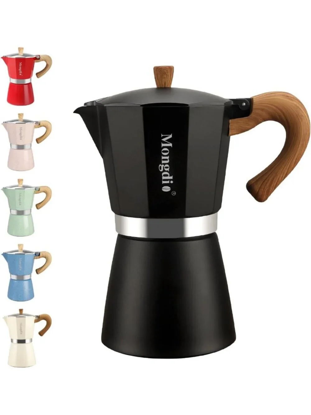 Stovetop Espresso Maker Moka Pot - 6 Cup Cuban Coffee Brewer, Italian Percolator